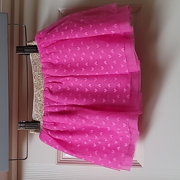 Cat & Jack Gold Band with Pink Heart Tully Built In Cotton Panty Shirt, 24 Month - Picture 6 of 8